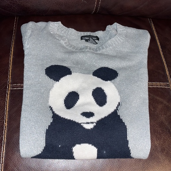 Sweater Project silver shimmer panda print sweater - Picture 10 of 10